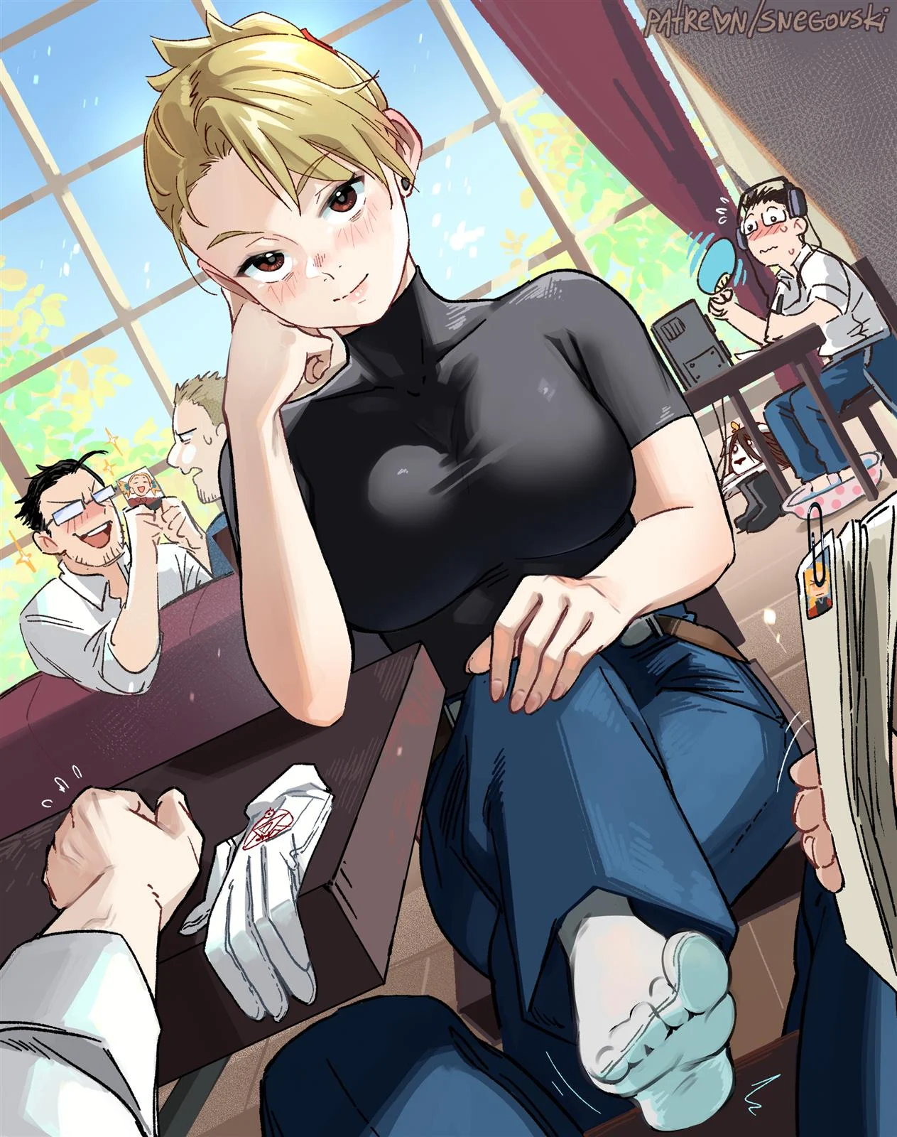Quadrinhos Eróticos de Fogo: Roy Mustang Dominando Riza Hawkeye com Paixão Incontrolável