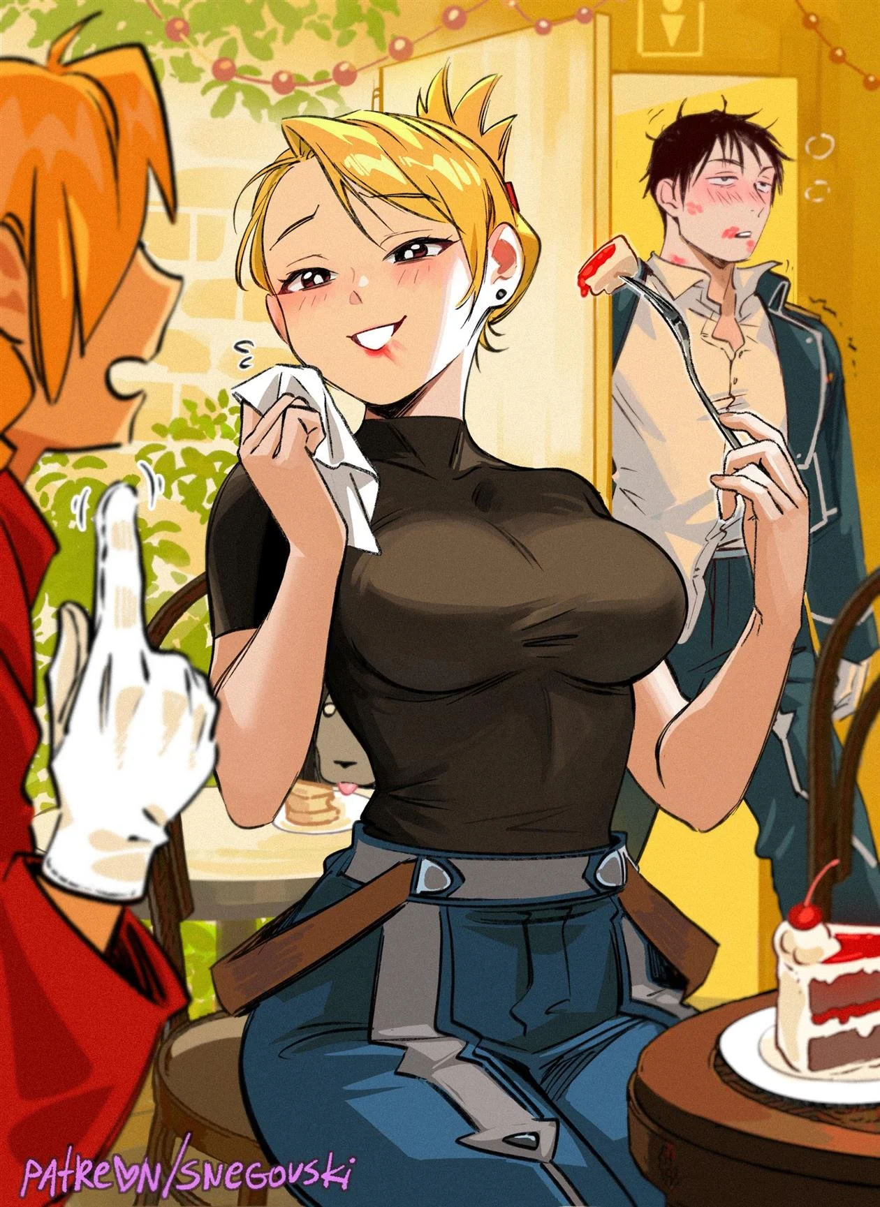 Quadrinhos Eróticos de Fogo: Roy Mustang Dominando Riza Hawkeye com Paixão Incontrolável