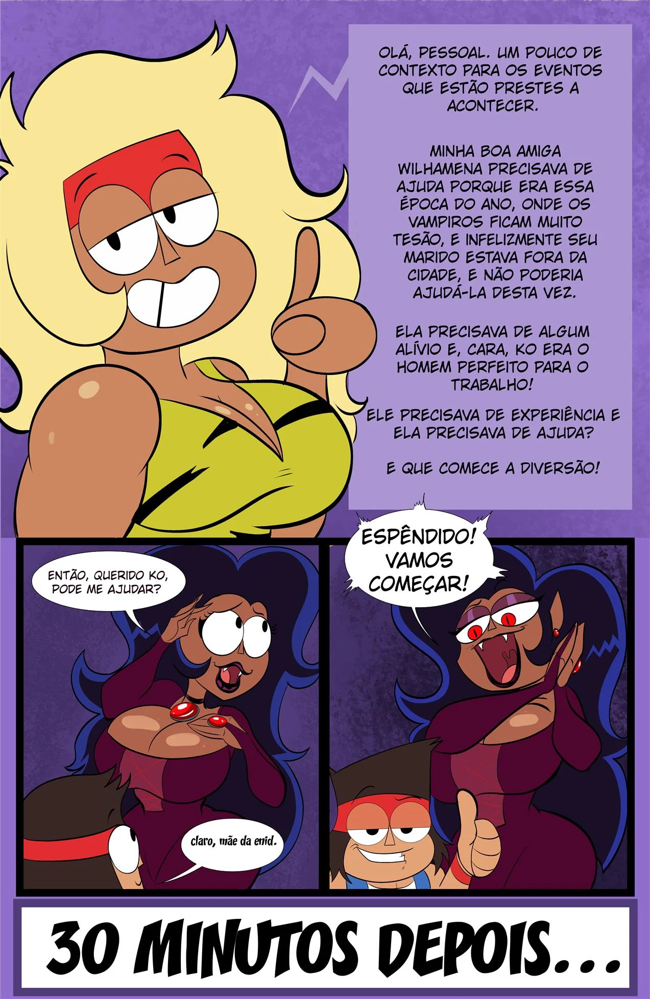 Saciando a Sede Carnal da Milf Vampira - HQ Erótica Explícita