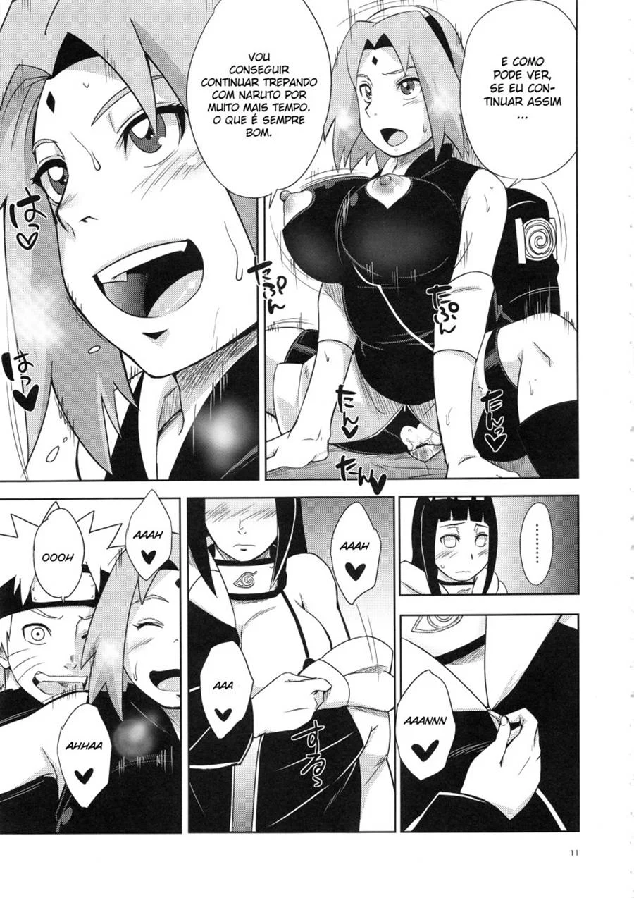 Lições Íntimas das Ninjas: Sakura e Hinata em Quadrinhos Eróticos Explícitos
