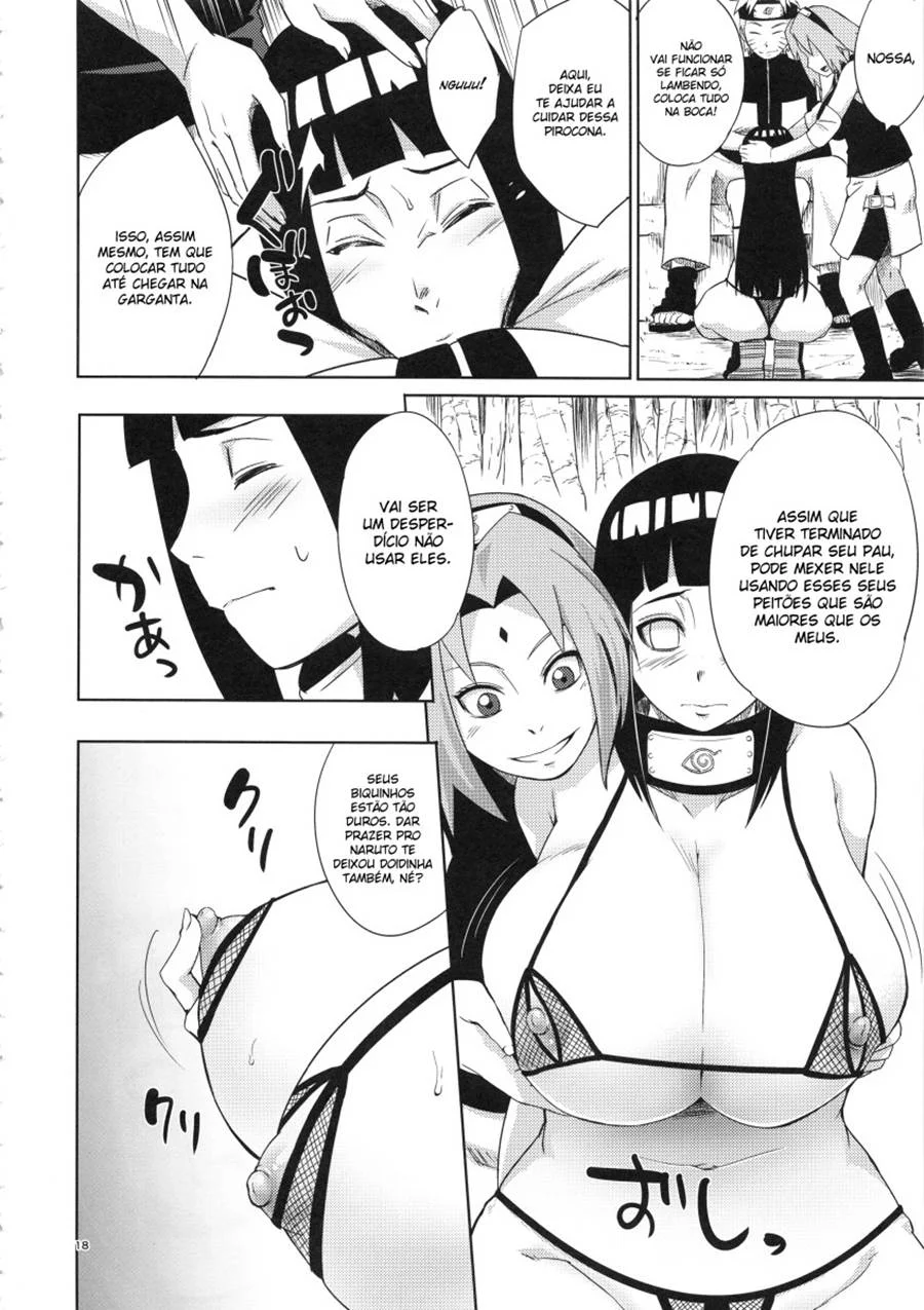 Lições Íntimas das Ninjas: Sakura e Hinata em Quadrinhos Eróticos Explícitos