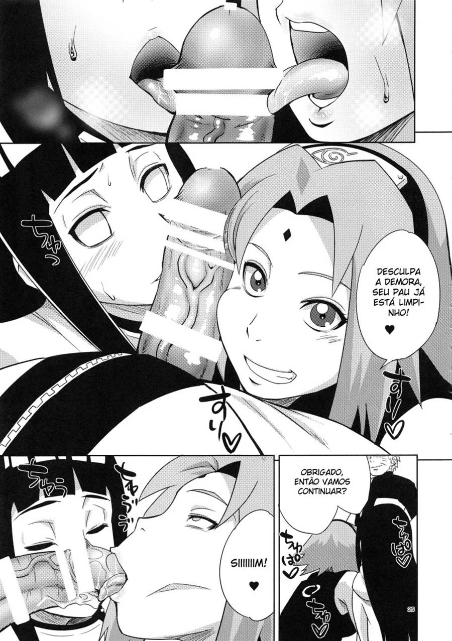 Lições Íntimas das Ninjas: Sakura e Hinata em Quadrinhos Eróticos Explícitos