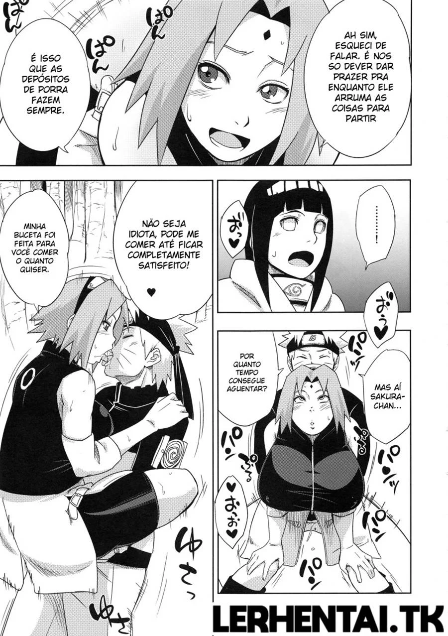 Lições Íntimas das Ninjas: Sakura e Hinata em Quadrinhos Eróticos Explícitos