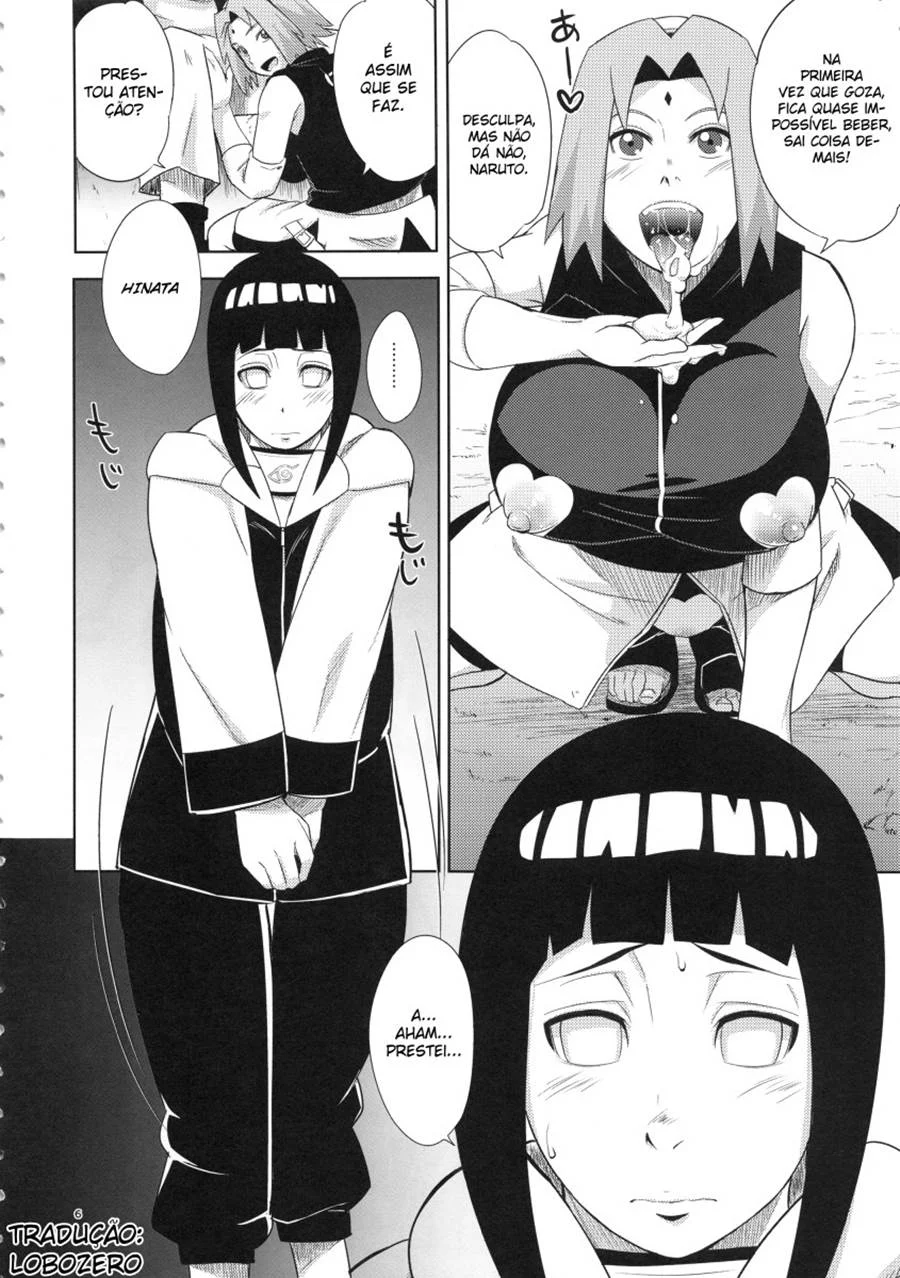 Lições Íntimas das Ninjas: Sakura e Hinata em Quadrinhos Eróticos Explícitos
