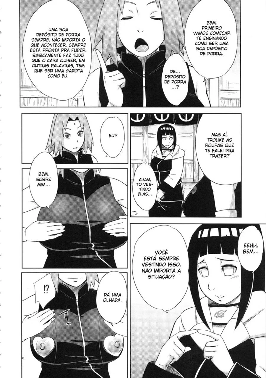 Lições Íntimas das Ninjas: Sakura e Hinata em Quadrinhos Eróticos Explícitos
