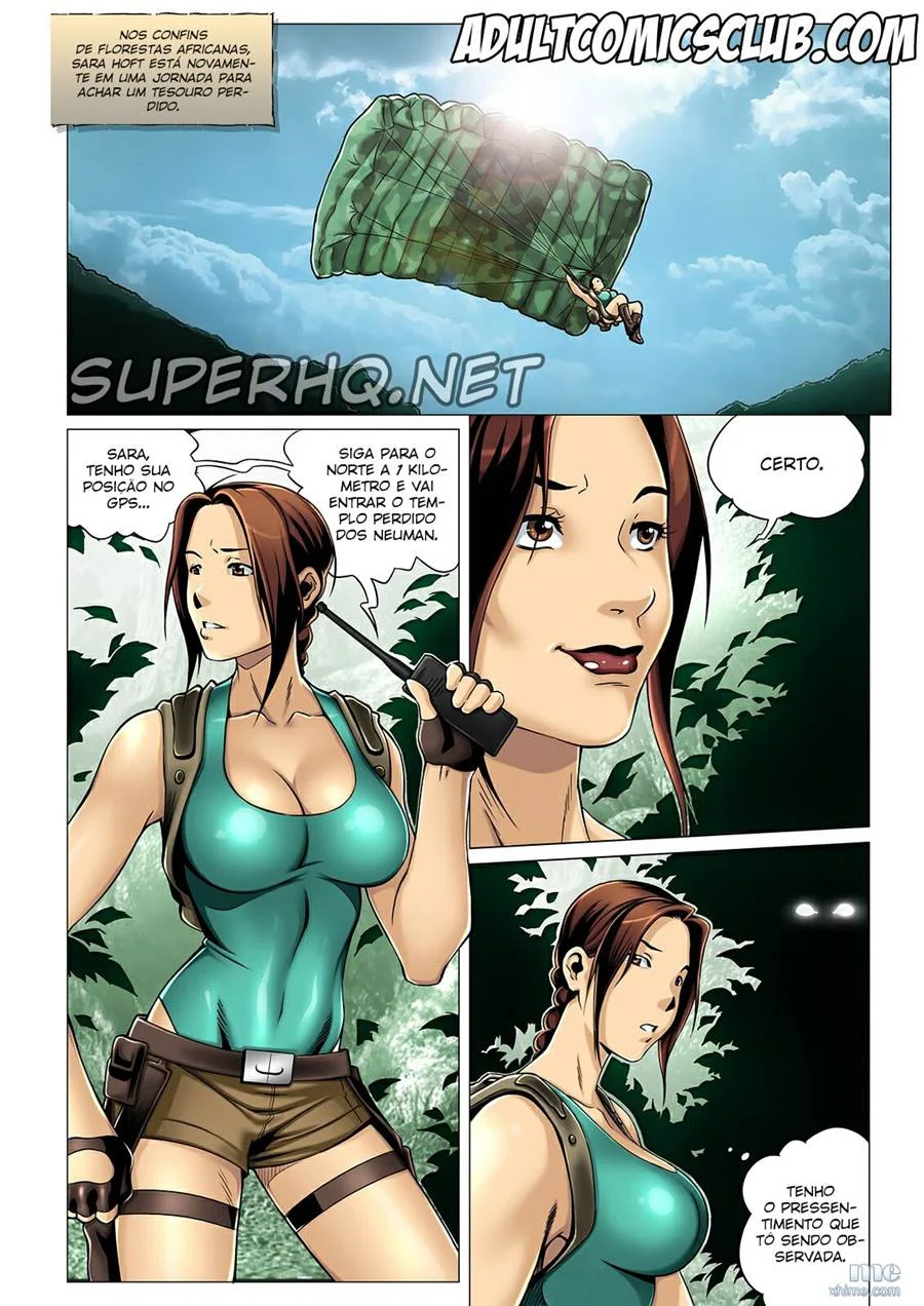 Lara Croft: HQ Proibida com Cenas Explícitas de Sara Hoft e Fetiche Selvagem