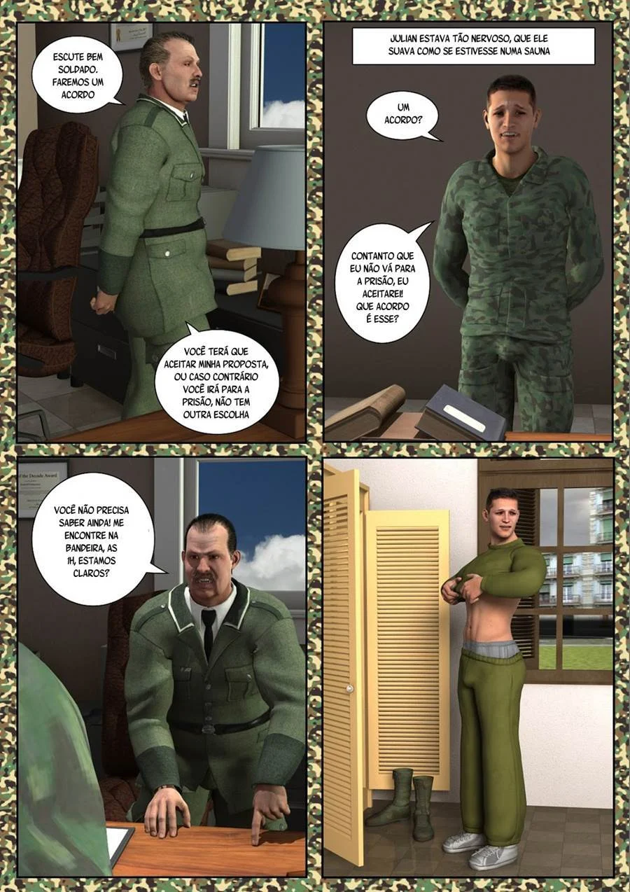 Exército gay: Drill pesado na tropa! Quadrinhos eróticos explícitos.