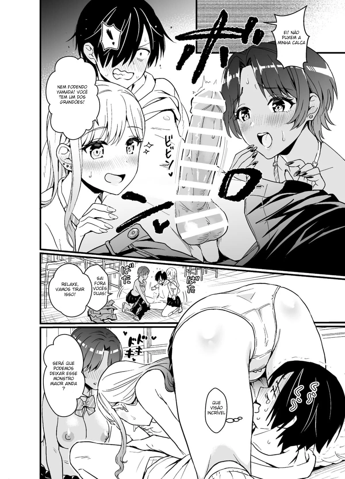 Sexo Explícito com Duas Foderosas Gostosas do Ensino Médio - Hentai em HQ