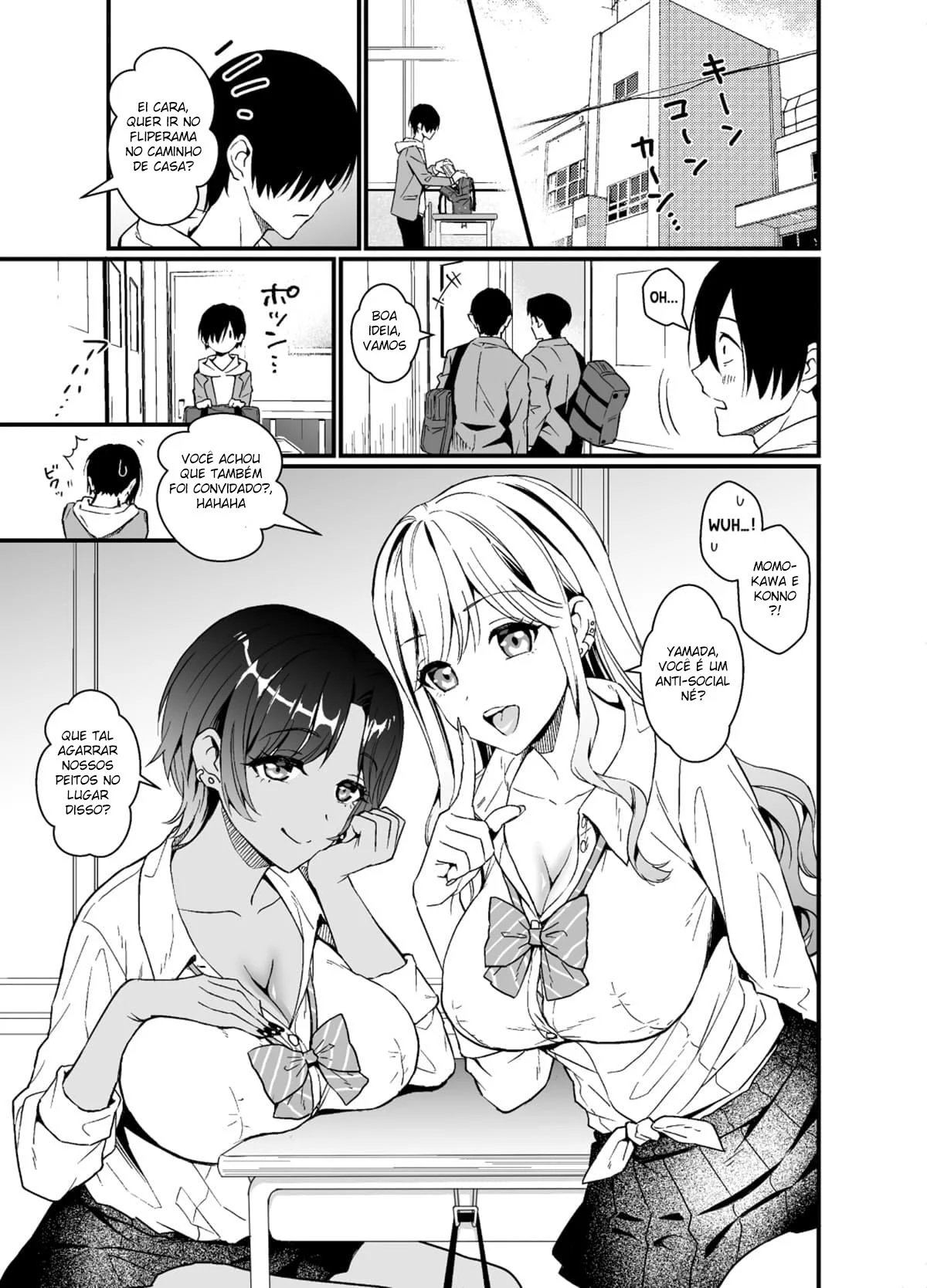 Sexo Explícito com Duas Foderosas Gostosas do Ensino Médio - Hentai em HQ
