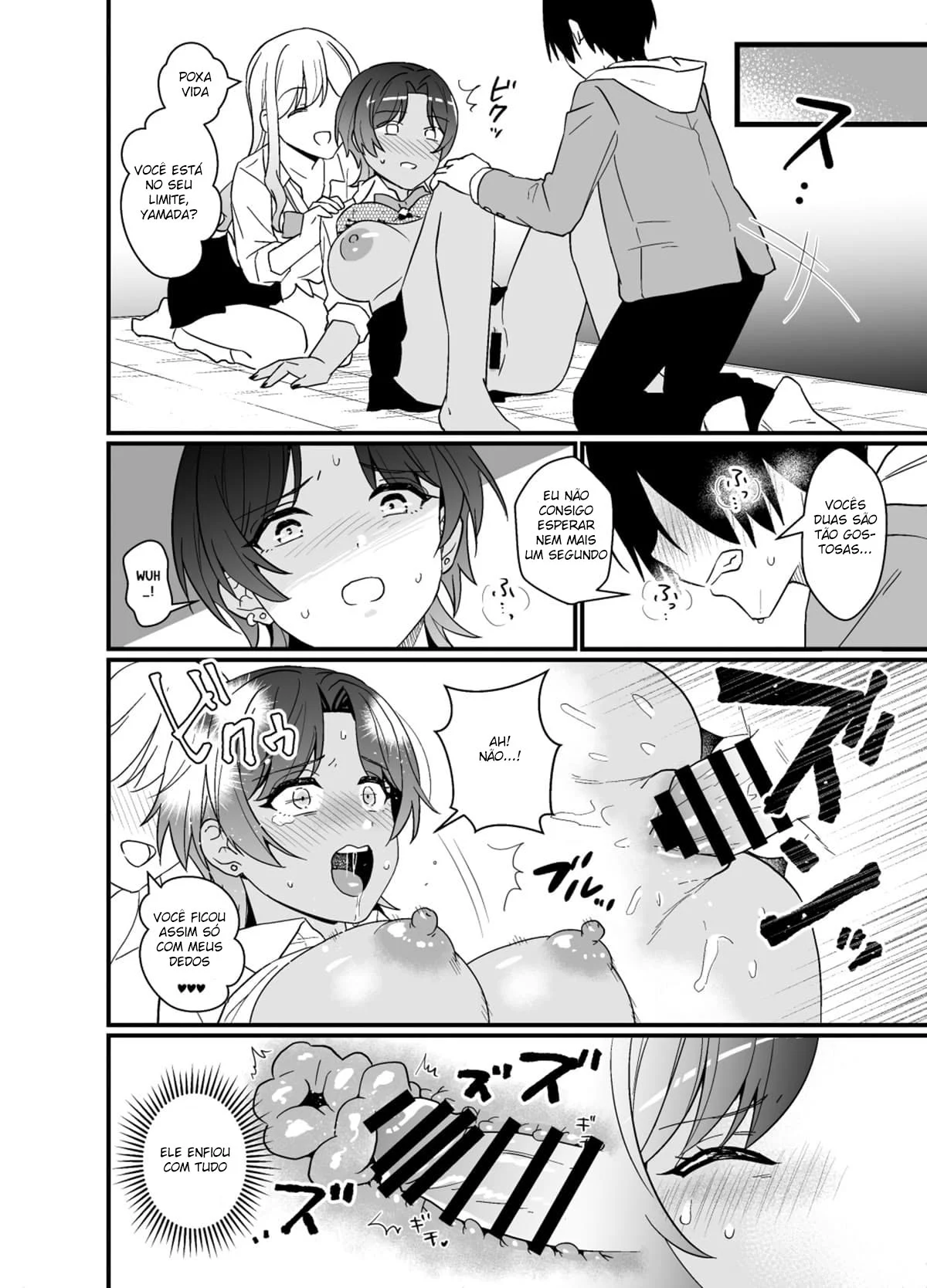 Sexo Explícito com Duas Foderosas Gostosas do Ensino Médio - Hentai em HQ