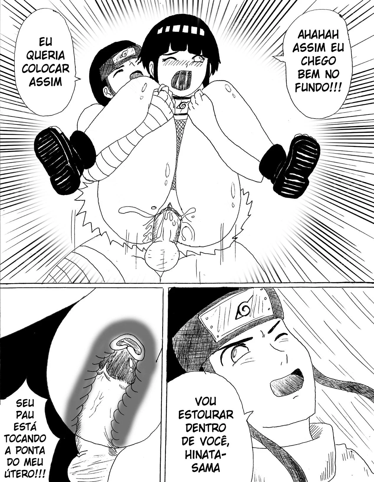 Hentai Explícito: Hyugas Em Orgia Selvagem no Mundo Ninja