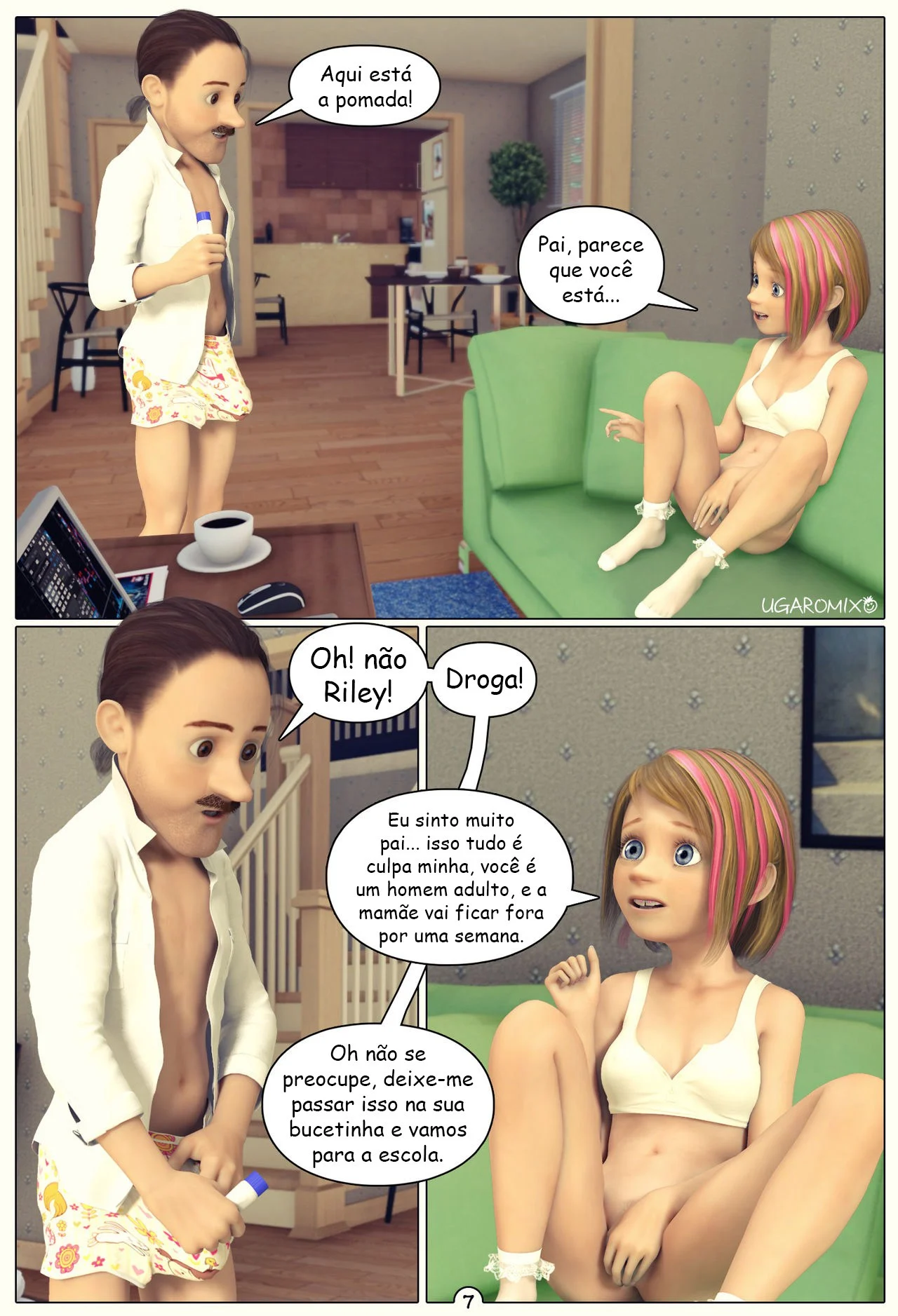 Logon: O Preço do Prazer Proibido - Hentai Pai e Filha em HQ 3D Explícita