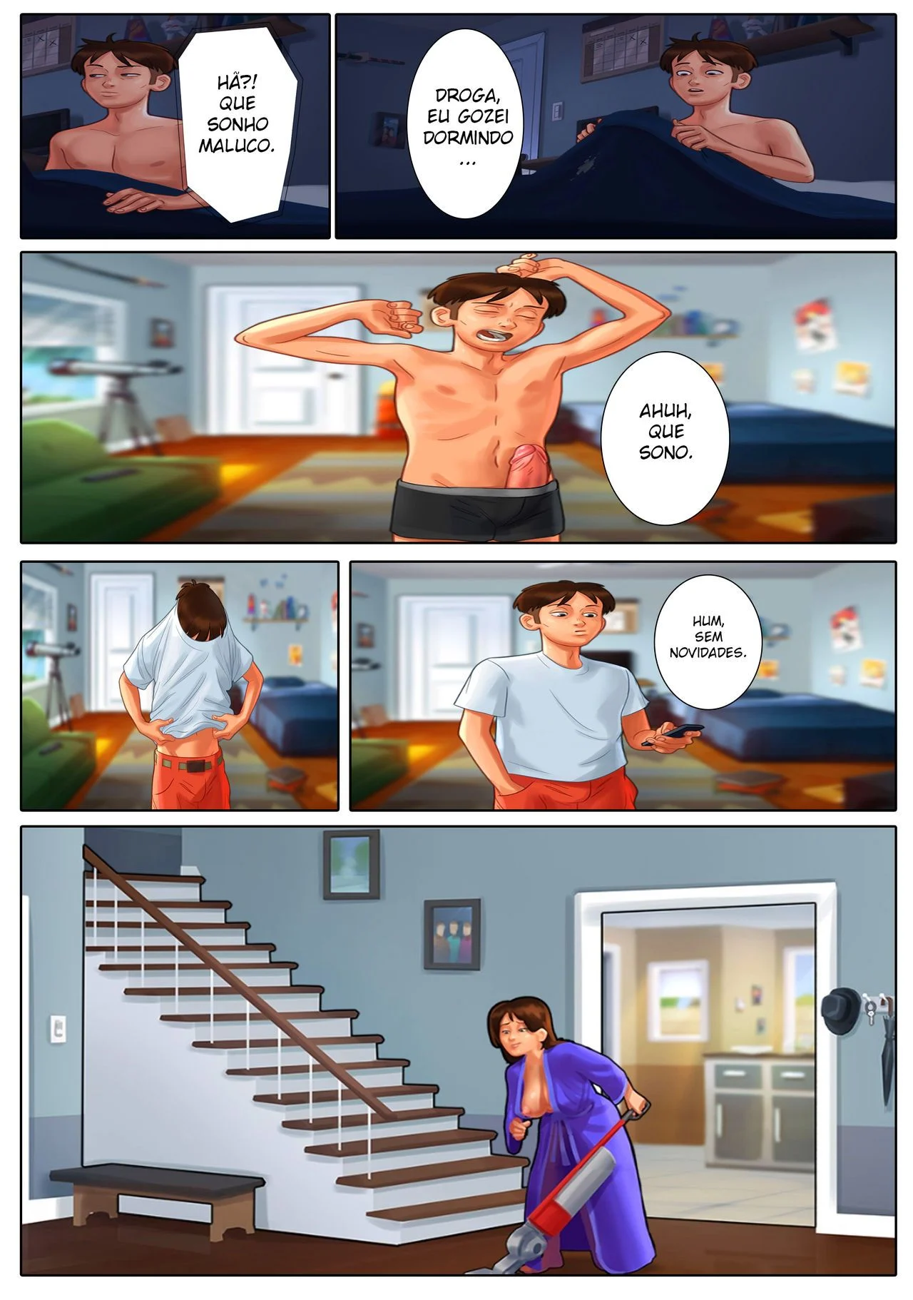 Gostosa Madura Ensina o Filho Dotado a Transar - Hentai Explícito