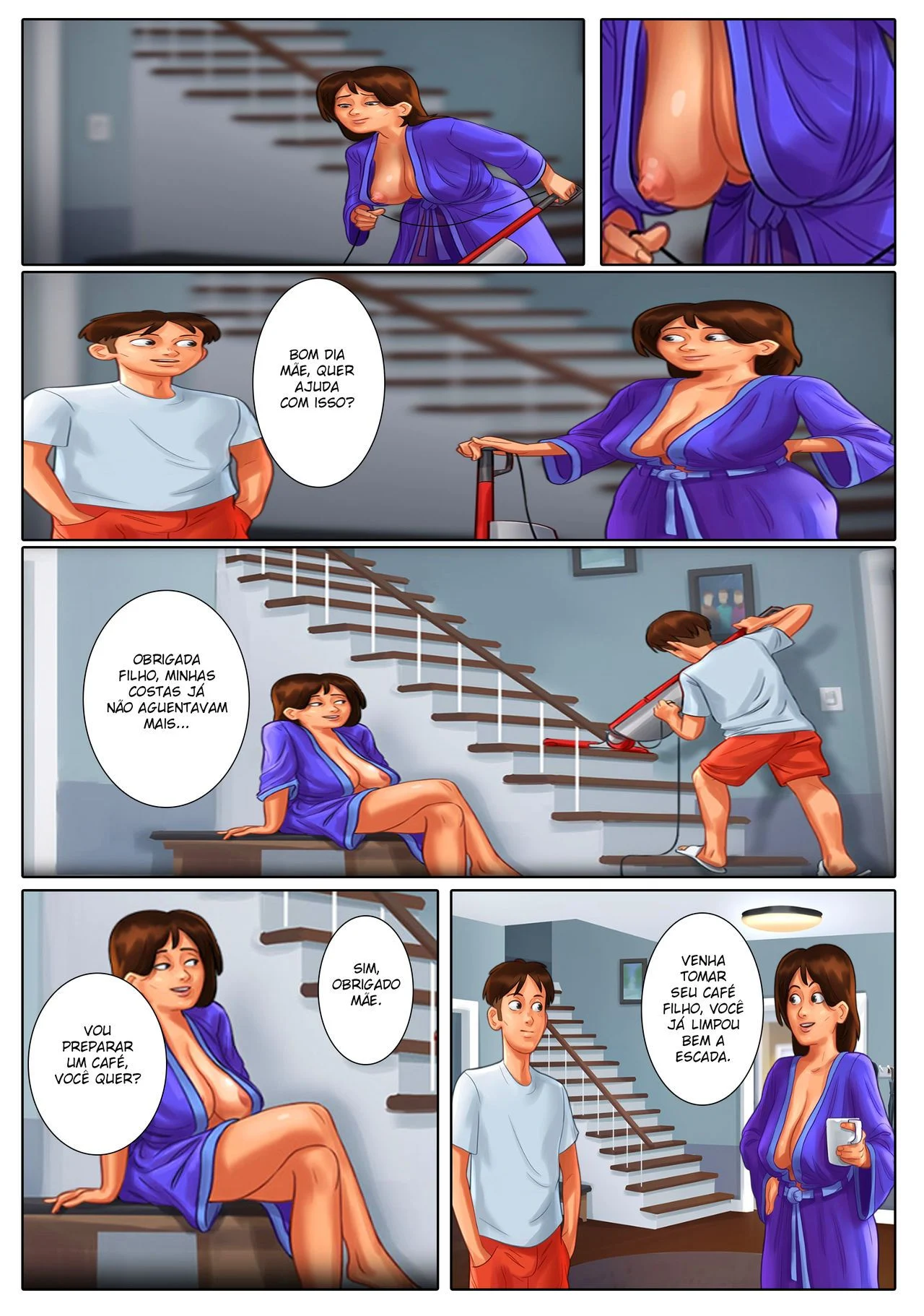 Gostosa Madura Ensina o Filho Dotado a Transar - Hentai Explícito