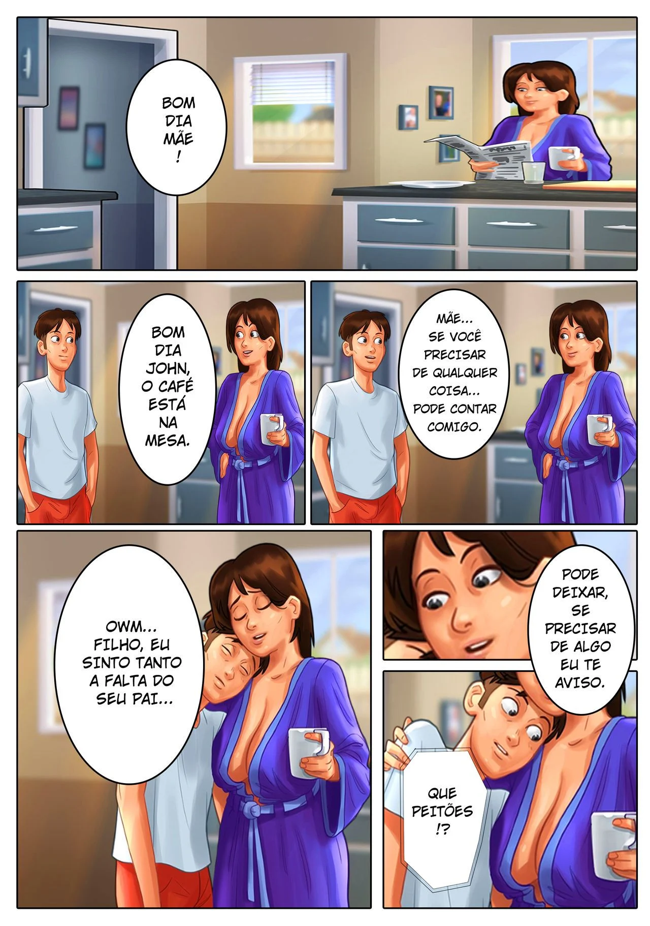 Gostosa Madura Ensina o Filho Dotado a Transar - Hentai Explícito