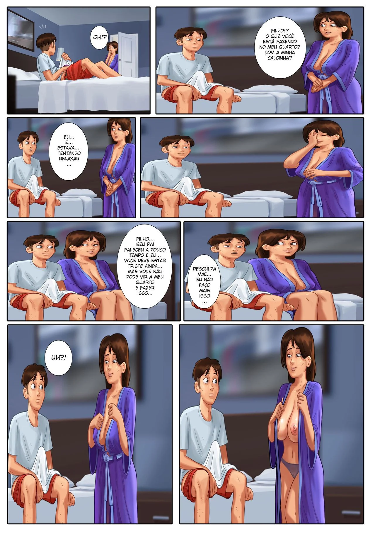 Gostosa Madura Ensina o Filho Dotado a Transar - Hentai Explícito