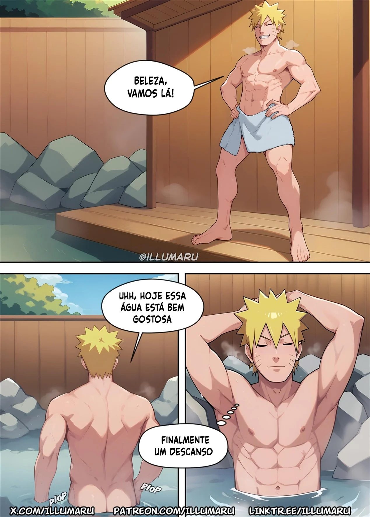 Sexo Explícito nas Fontes Termais: Quadrinhos Eróticos de Naruto Quente