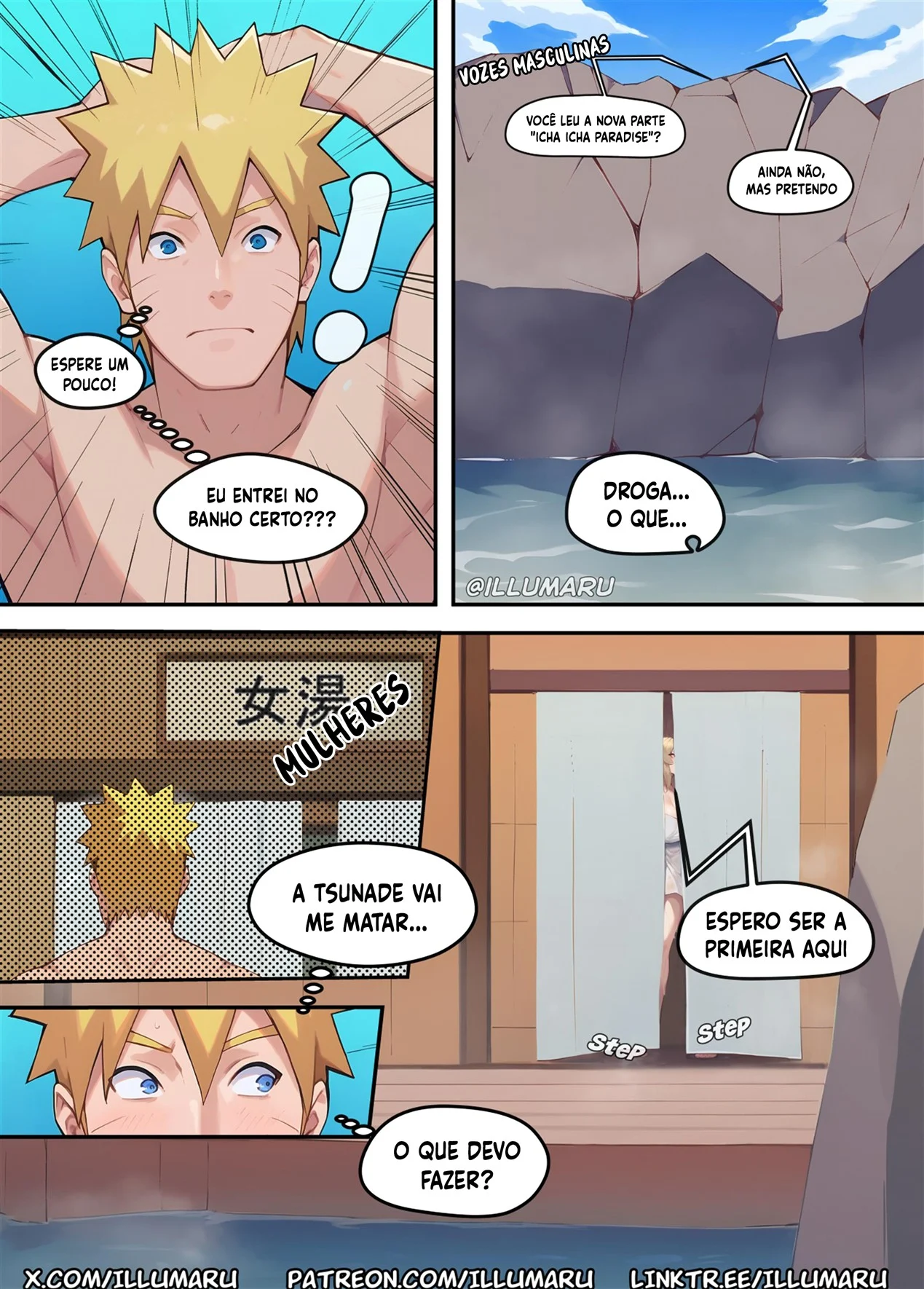 Sexo Explícito nas Fontes Termais: Quadrinhos Eróticos de Naruto Quente