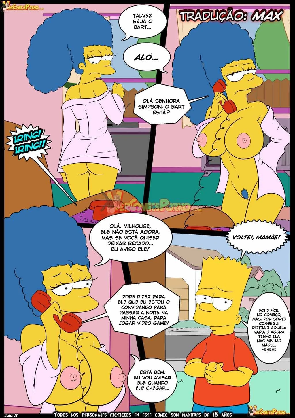 Os Simpsons na Cama: HQ Erótica Proibida com Cenas Quentes de Putaria Explícita