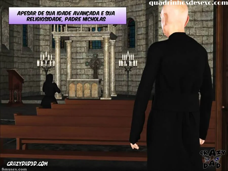 Irmã Santinha de Saias Curtas: HQ 3D Explícita de Sacrilégio Carnal