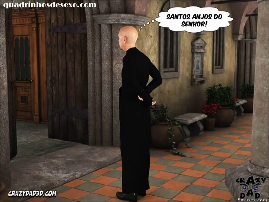 Irmã Santinha de Saias Curtas: HQ 3D Explícita de Sacrilégio Carnal