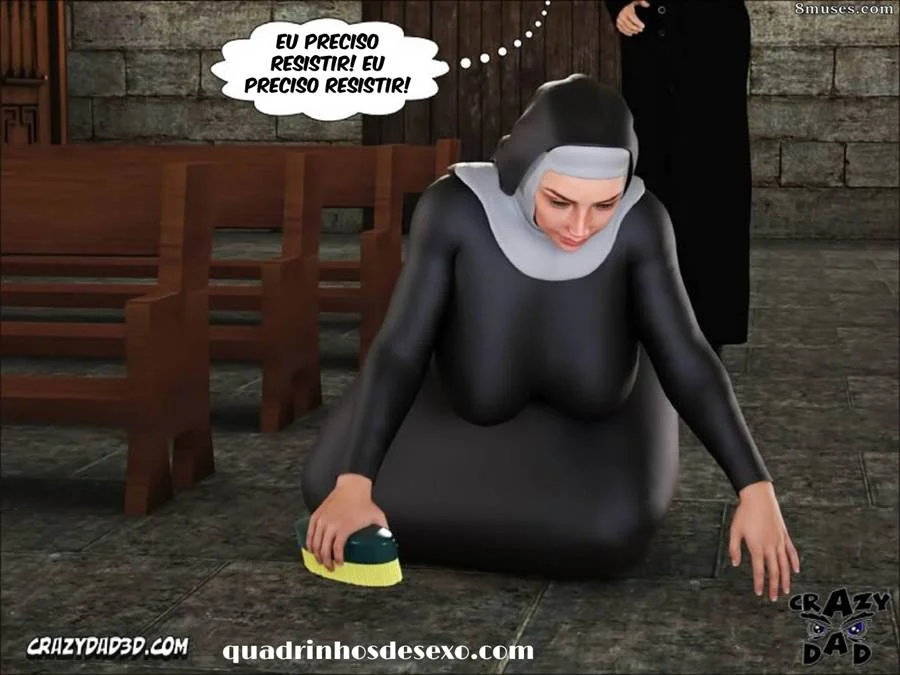 Irmã Santinha de Saias Curtas: HQ 3D Explícita de Sacrilégio Carnal