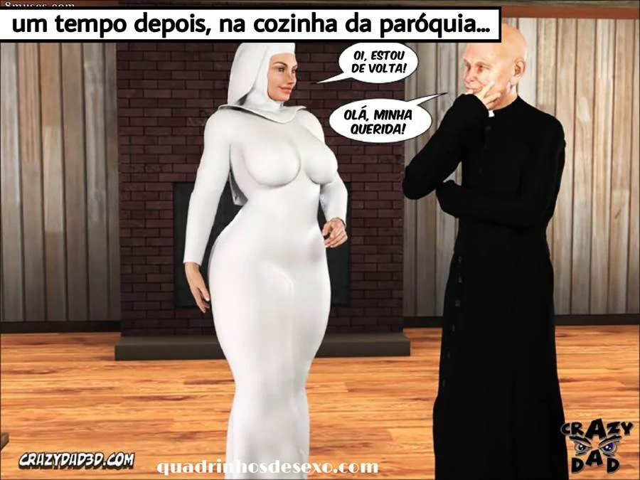 Irmã Santinha de Saias Curtas: HQ 3D Explícita de Sacrilégio Carnal