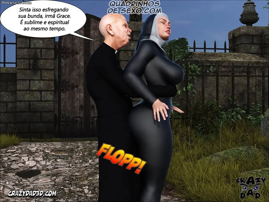 O Pecado Carnal da Irmã Grace: Hentai 3D Explícito em HQ
