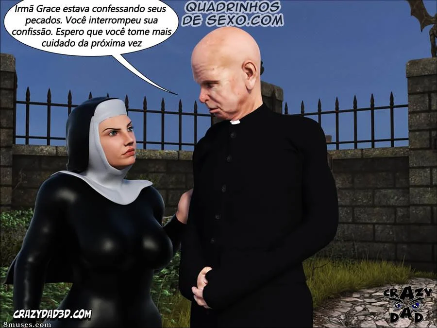 O Pecado Carnal da Irmã Grace: Hentai 3D Explícito em HQ