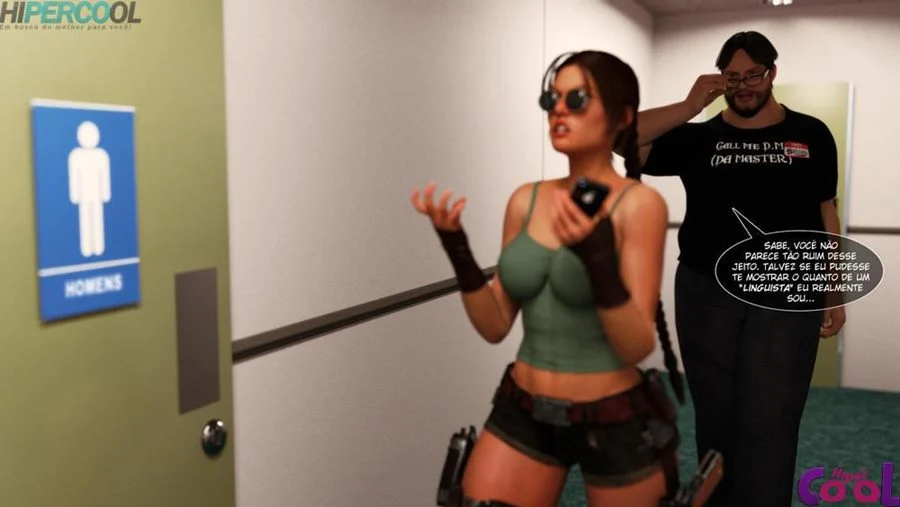 Lara Croft: Aventura Erótica no Banheiro em HQ 3D Explícita
