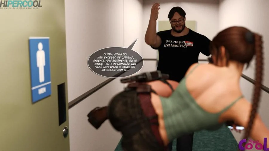 Lara Croft: Aventura Erótica no Banheiro em HQ 3D Explícita