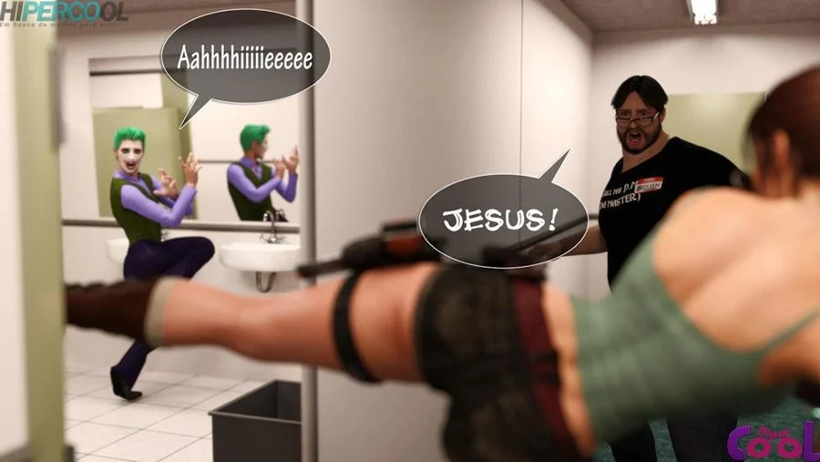 Lara Croft: Aventura Erótica no Banheiro em HQ 3D Explícita