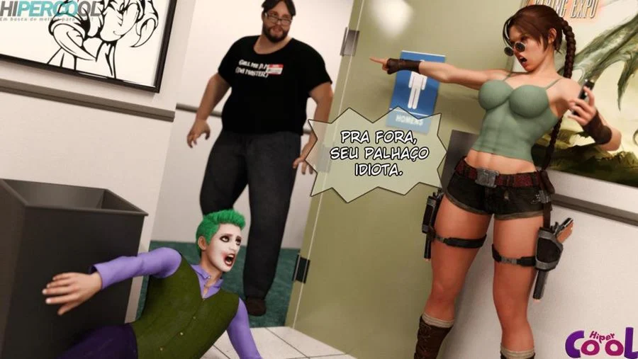 Lara Croft: Aventura Erótica no Banheiro em HQ 3D Explícita