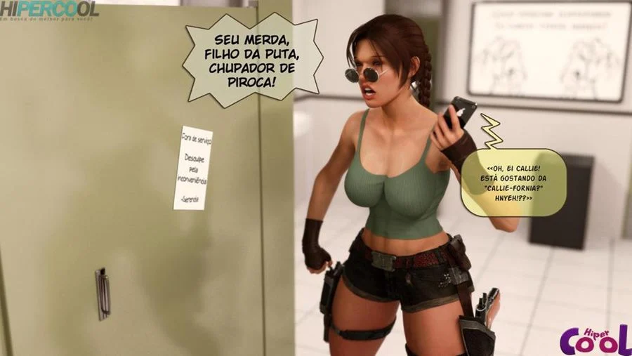 Lara Croft: Aventura Erótica no Banheiro em HQ 3D Explícita