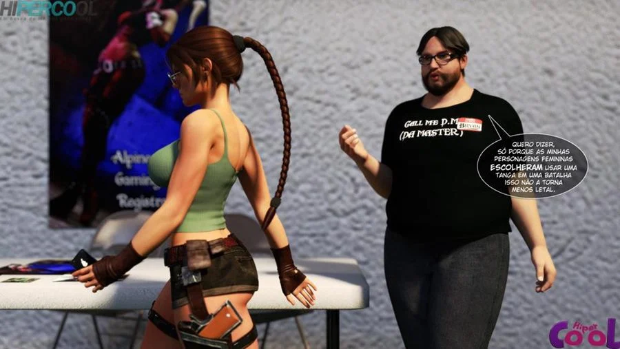 Lara Croft: Aventura Erótica no Banheiro em HQ 3D Explícita