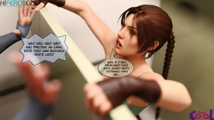 Lara Croft: Aventura Erótica no Banheiro em HQ 3D Explícita