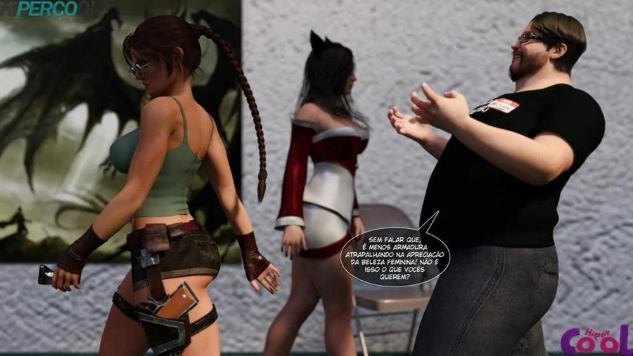 Lara Croft: Aventura Erótica no Banheiro em HQ 3D Explícita