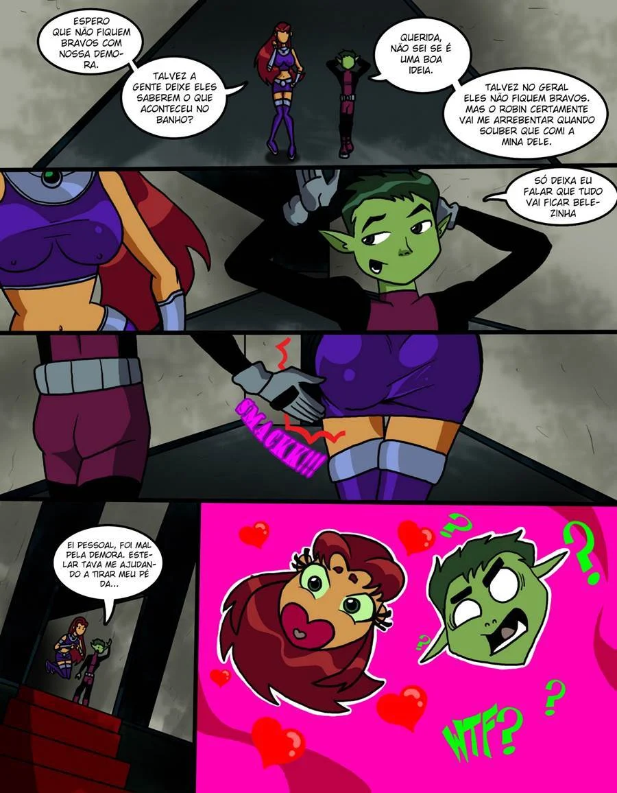 Hentai Explícito da Starfire: Orgia Picante no Banheiro dos Titãs