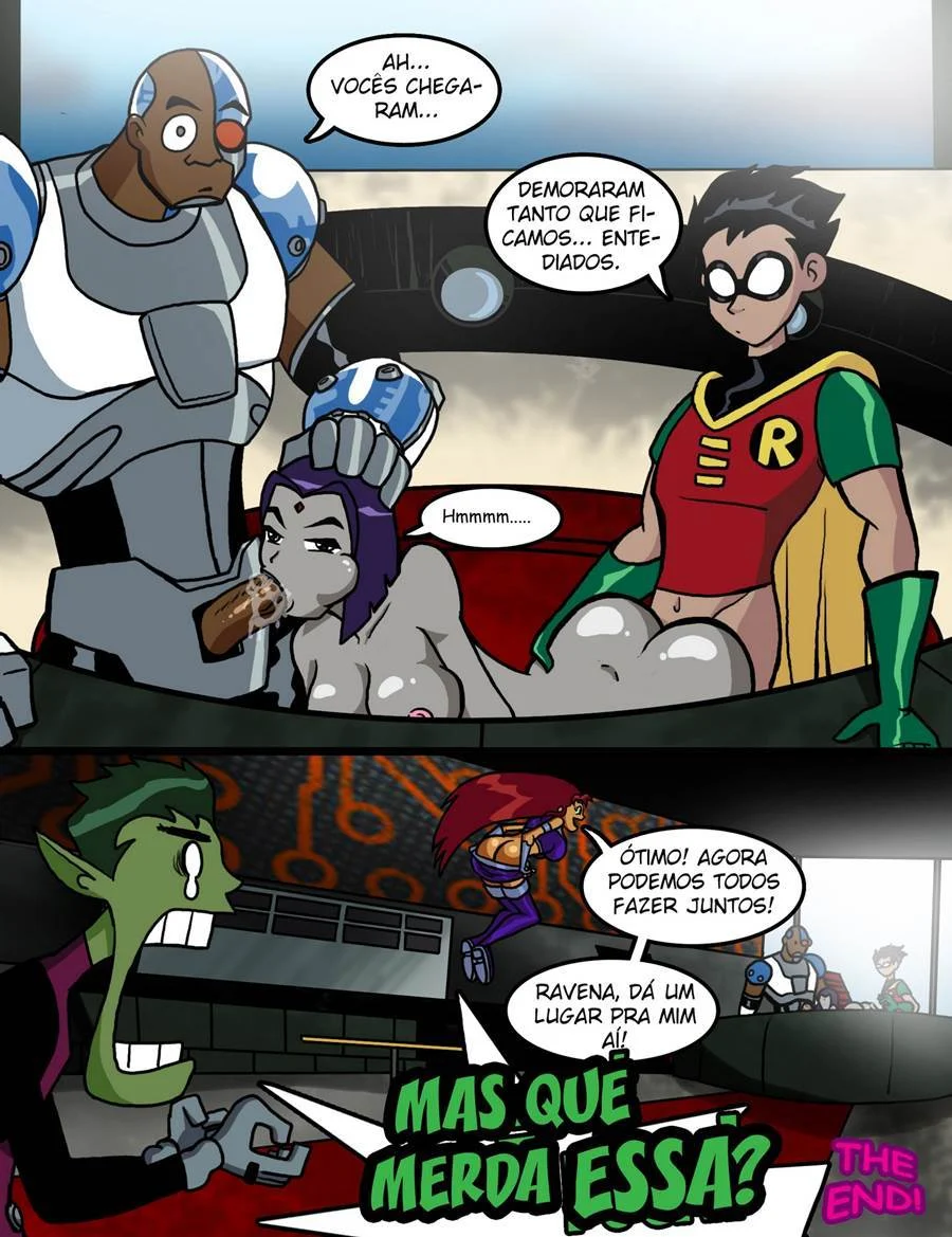 Hentai Explícito da Starfire: Orgia Picante no Banheiro dos Titãs