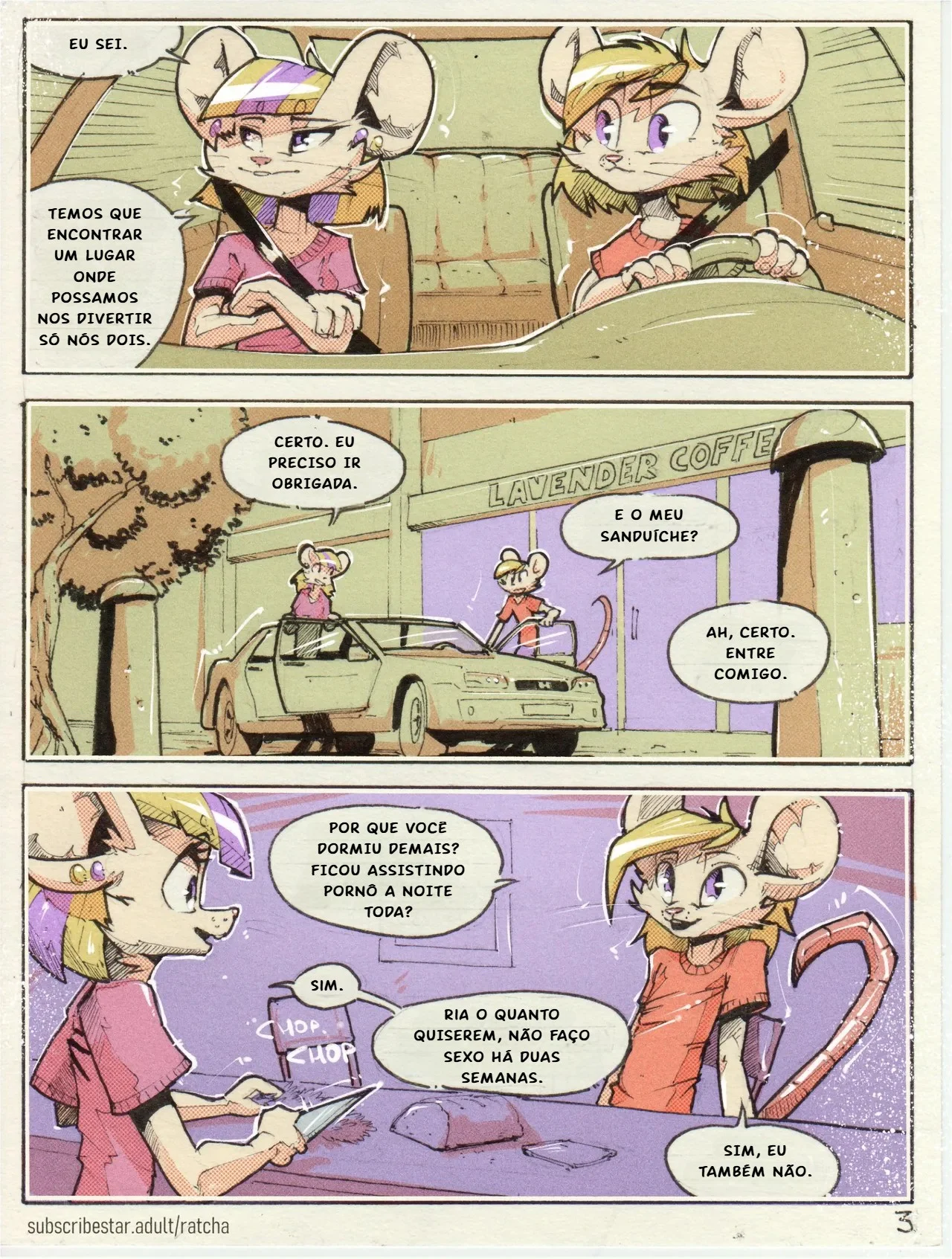 Café Lavanda: Quadrinhos +18 com Furry e Sexo Explícito