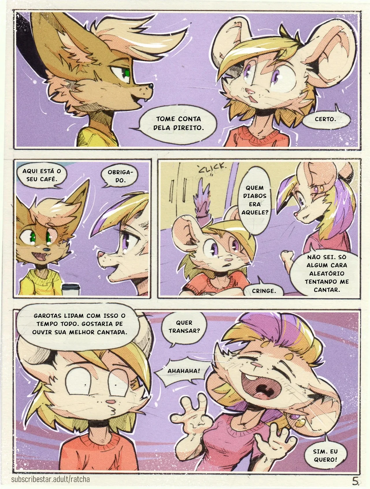 Café Lavanda: Quadrinhos +18 com Furry e Sexo Explícito