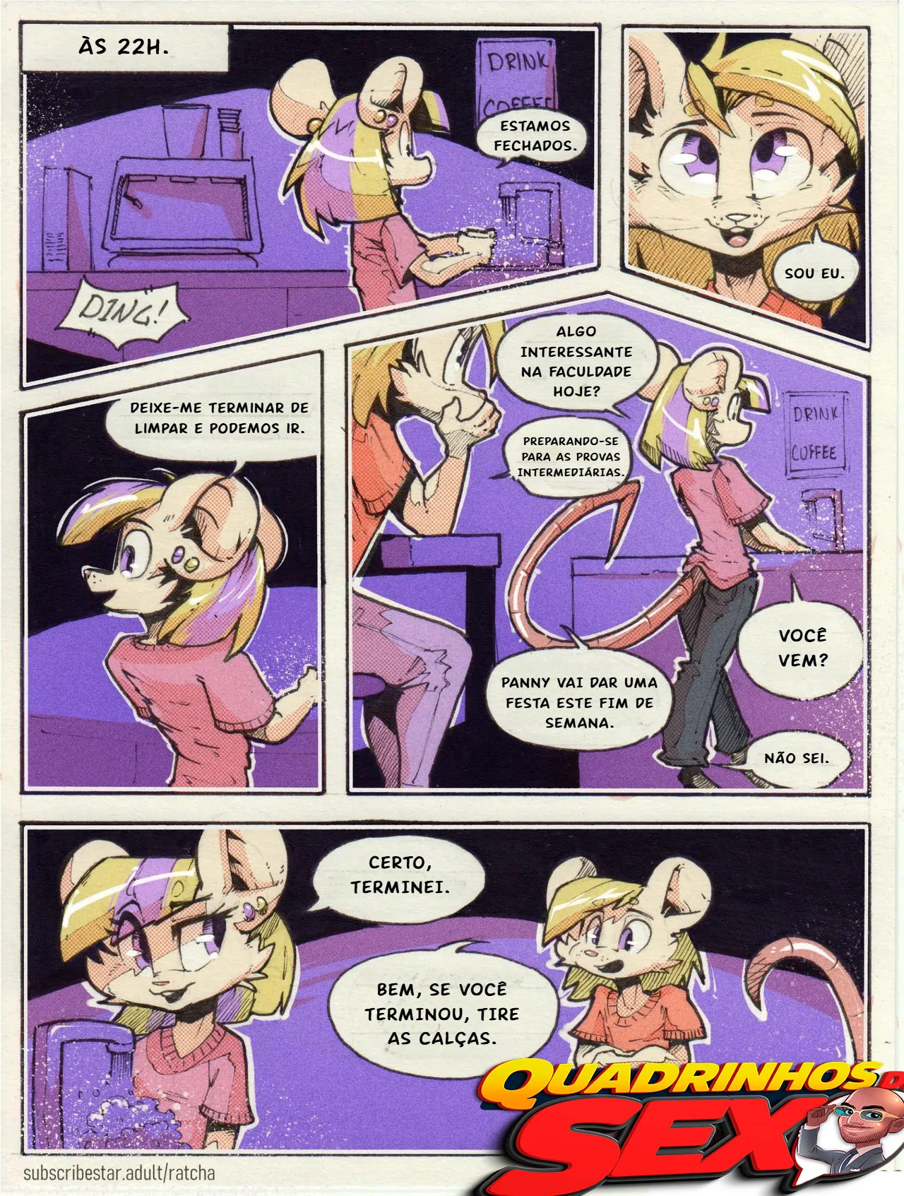 Café Lavanda: Quadrinhos +18 com Furry e Sexo Explícito