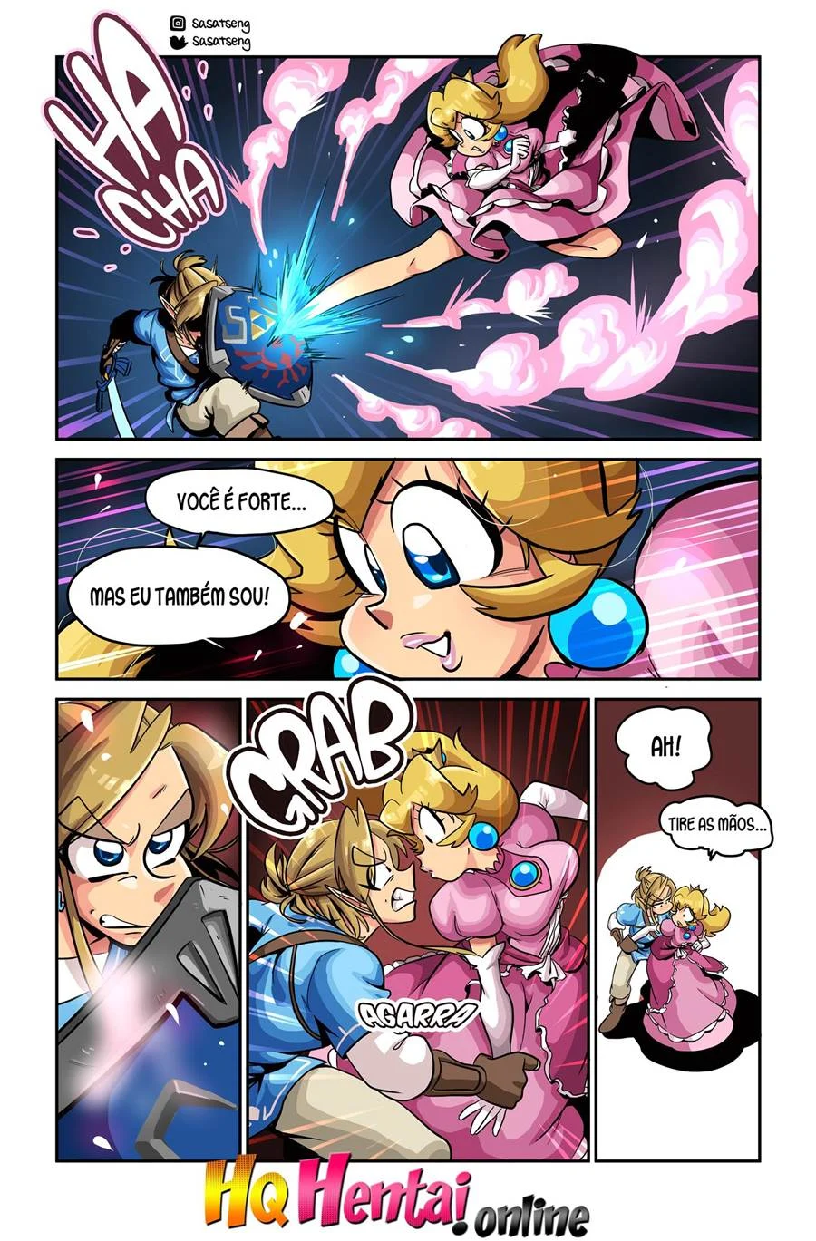 Mario Cornudo: Link Fode a Peach em HQ Pornô Explícita