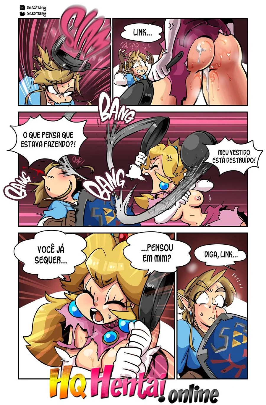 Mario Cornudo: Link Fode a Peach em HQ Pornô Explícita