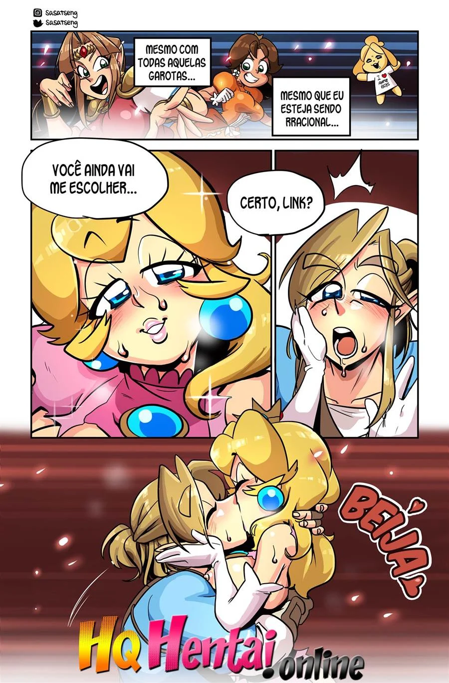 Mario Cornudo: Link Fode a Peach em HQ Pornô Explícita