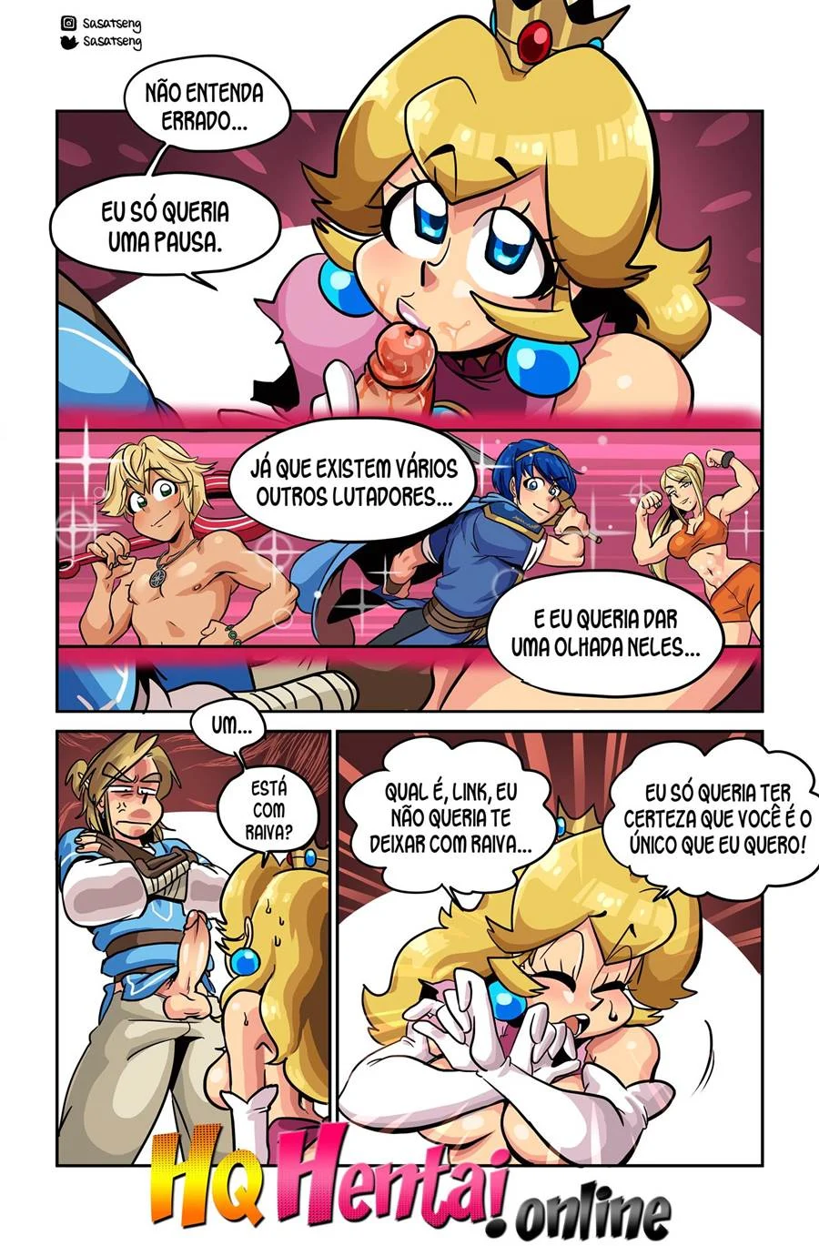 Mario Cornudo: Link Fode a Peach em HQ Pornô Explícita