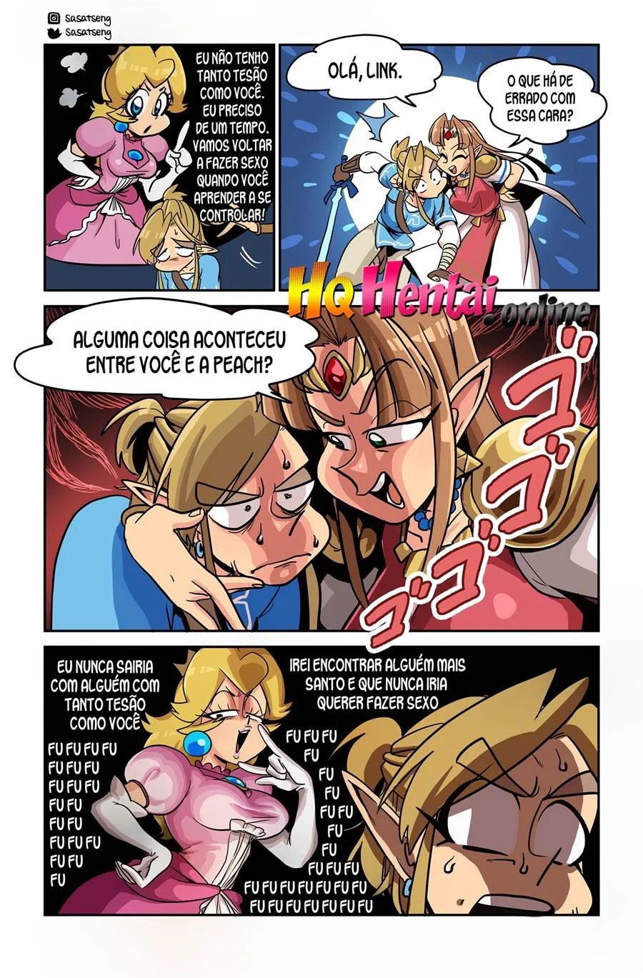 Mario Cornudo: Link Fode a Peach em HQ Pornô Explícita