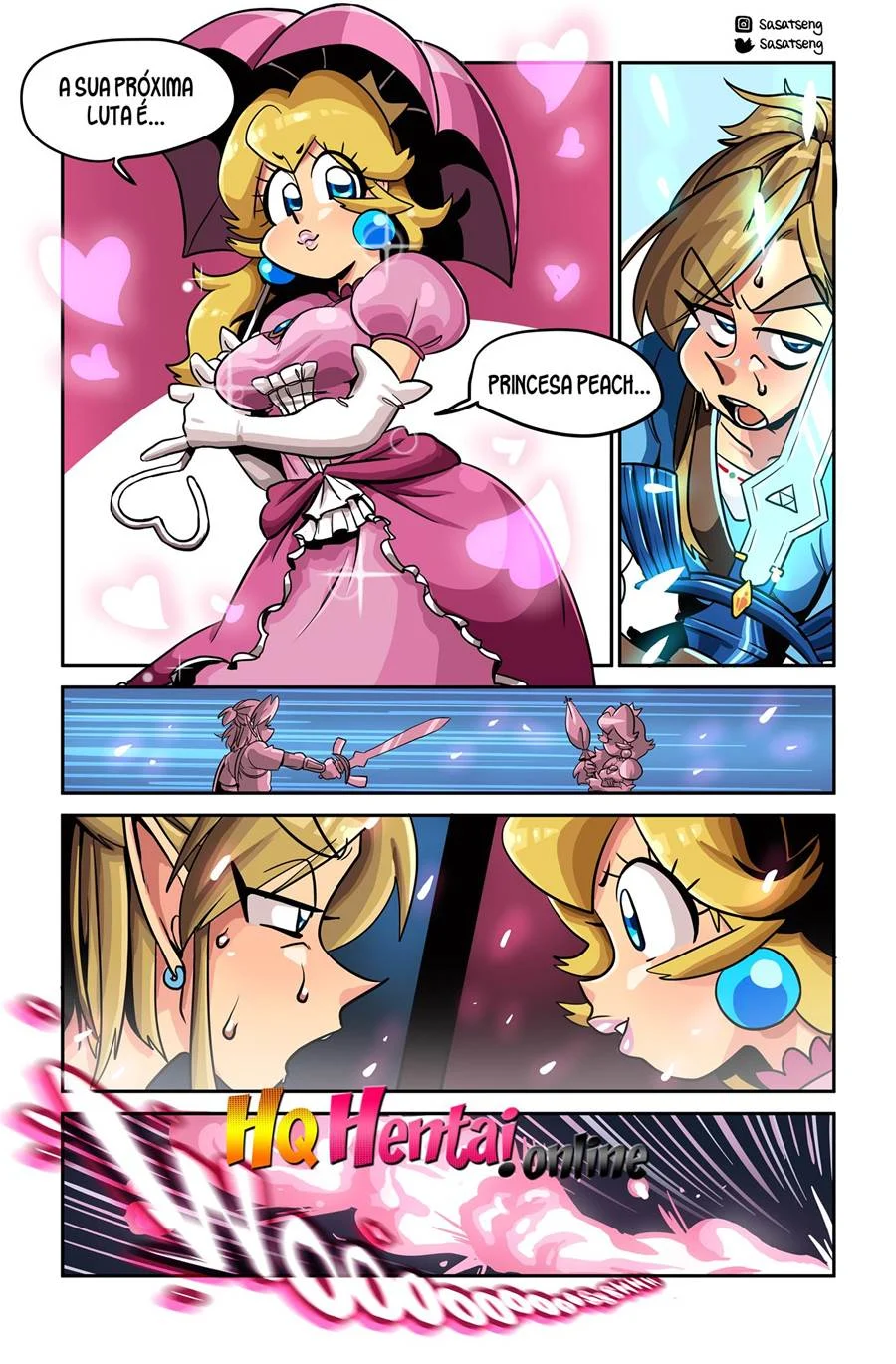 Mario Cornudo: Link Fode a Peach em HQ Pornô Explícita