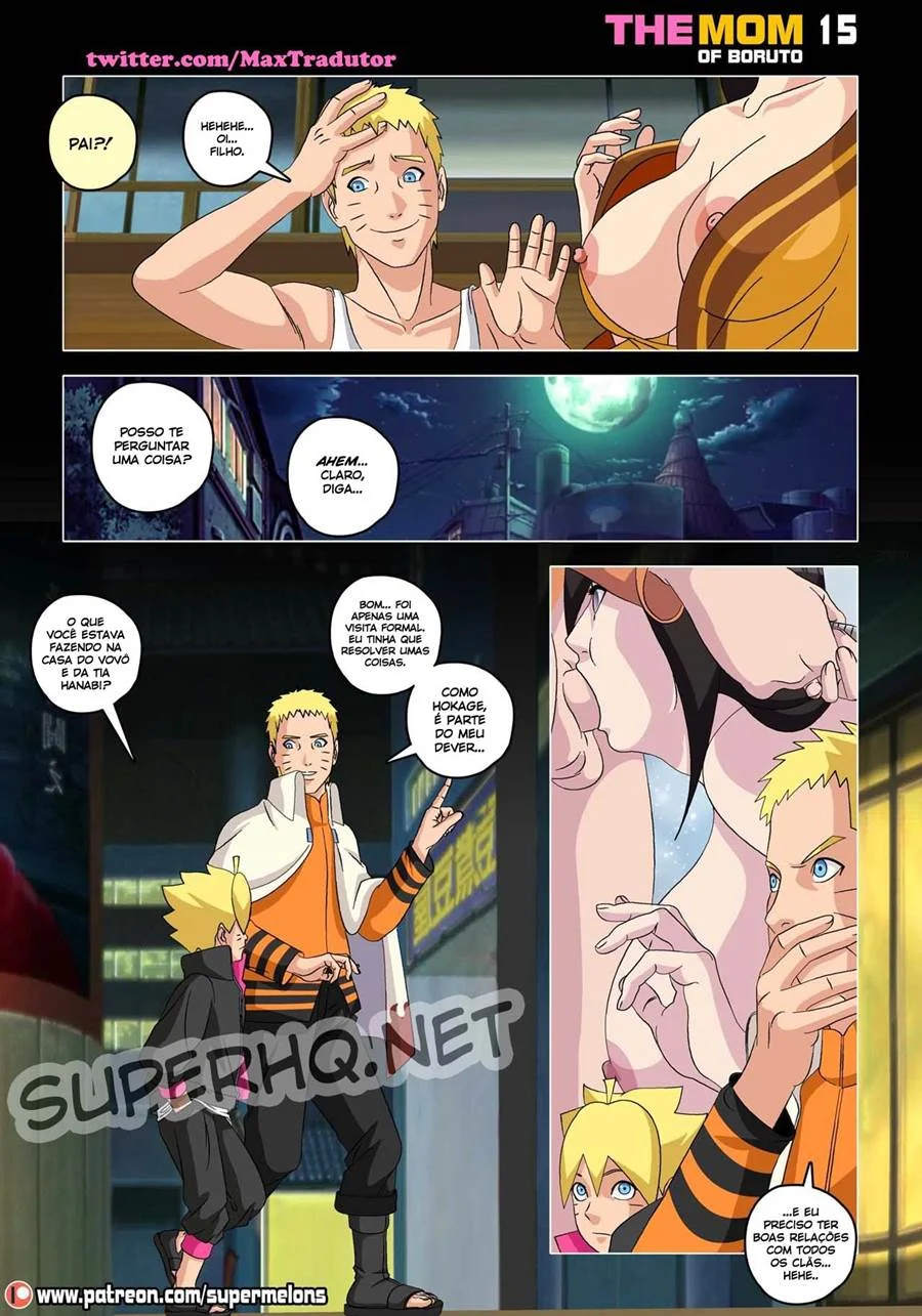 Melões Gigantes: A Mãe de Boruto na Maior Suruba Explícita em HQ Hentai