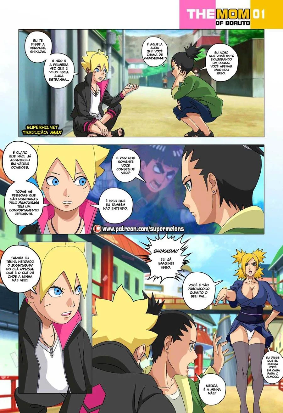 Melões Gigantes: A Mãe de Boruto na Maior Suruba Explícita em HQ Hentai